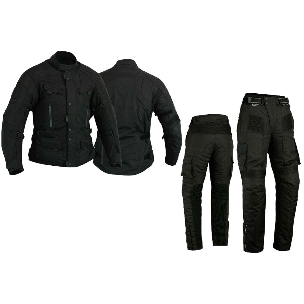 Motorcycle Infinity Adventure Waterproof Textile 2pc Suit Black