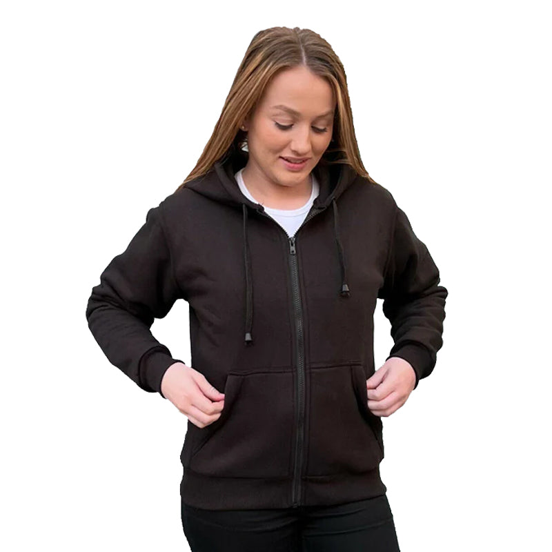 Motorcycle Ladies Lined with Kevlar Hoodie Black CE Armour