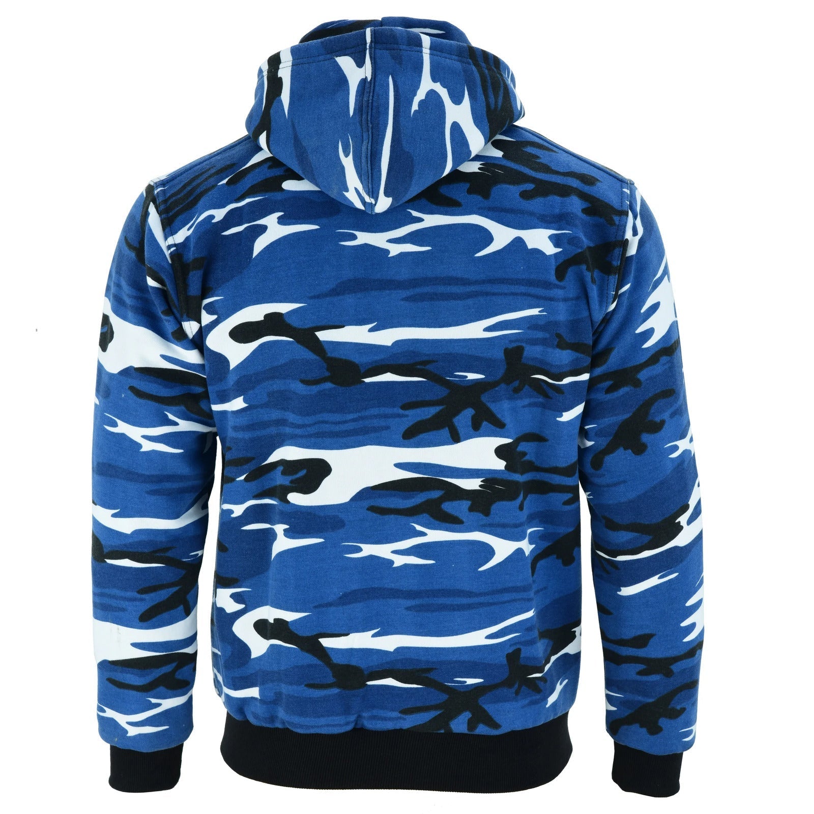 Mens Motorcycle Alpha Hoodie Lined with Kevlar Camo Blue
