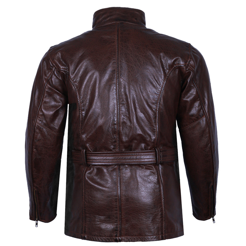 Motorcycle Leather Jacket Trail Master Vintage Waxed Brown