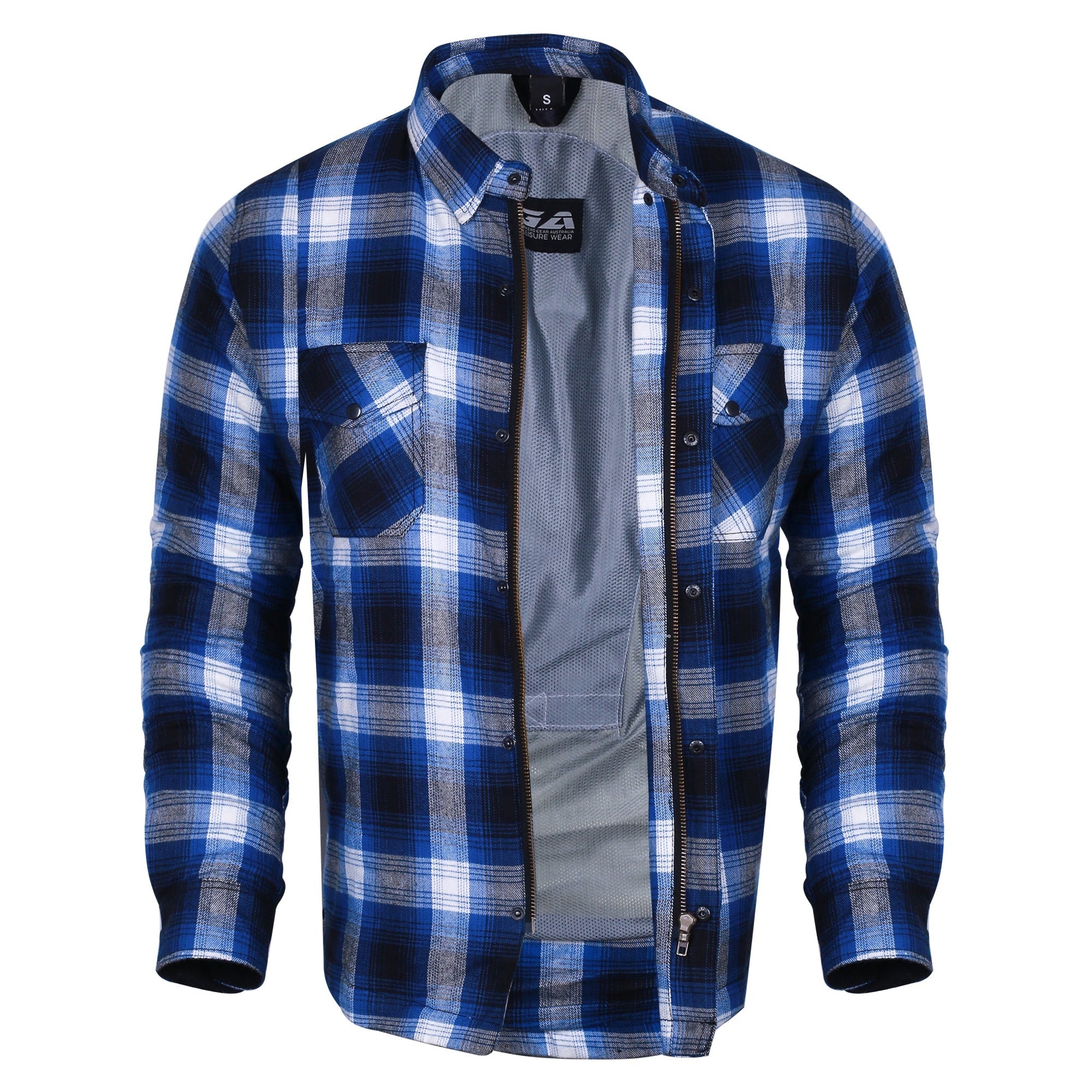 Motorcycle Mens Timber HD Lined with Kevlar Shirt Removable CE Armour