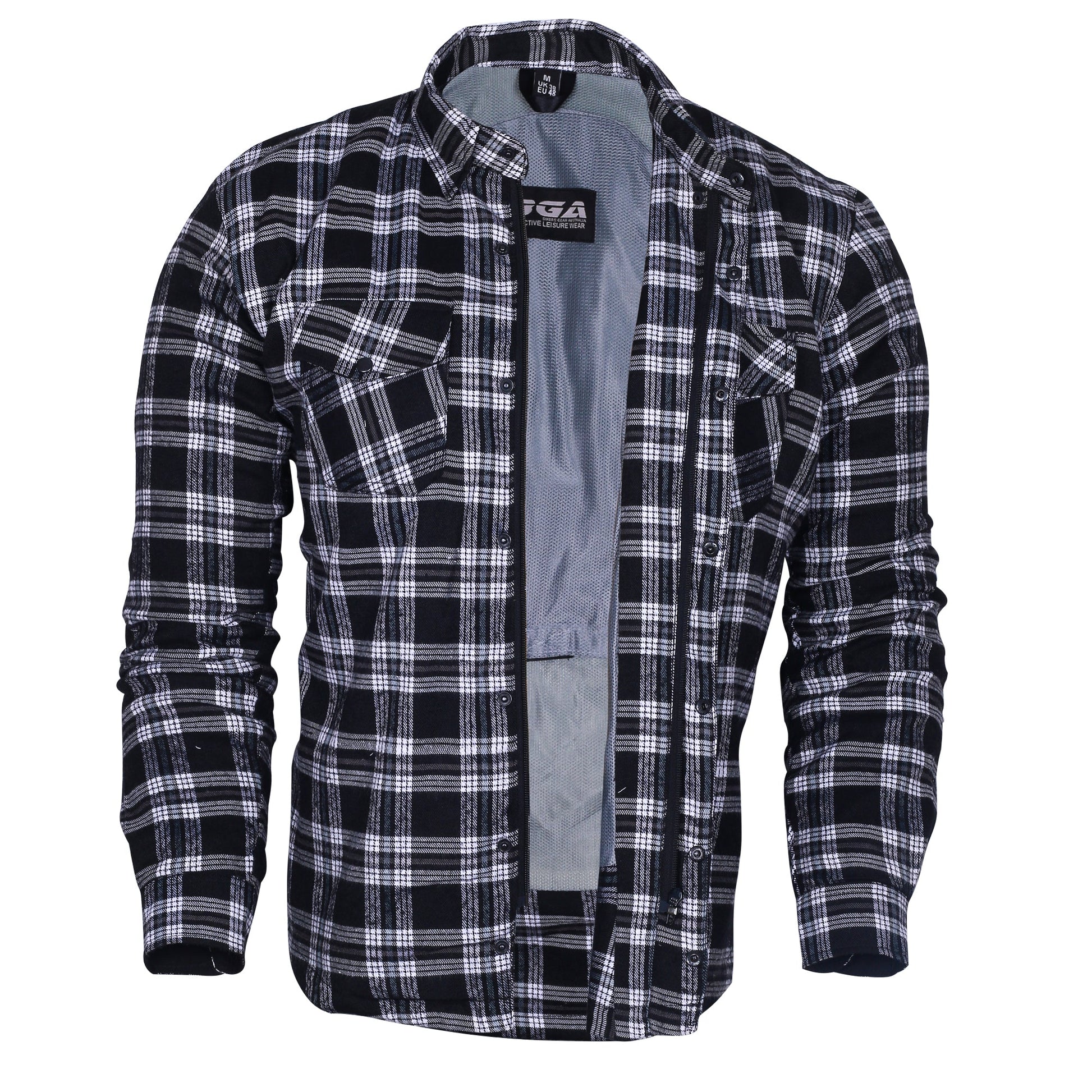 Motorcycle Mens Timber HD Lined with Kevlar Shirt Removable CE Armour