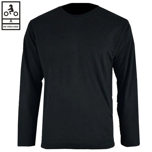 Maglietta da motociclista Apex da uomo a maniche lunghe con fodera in Kevlar, nera