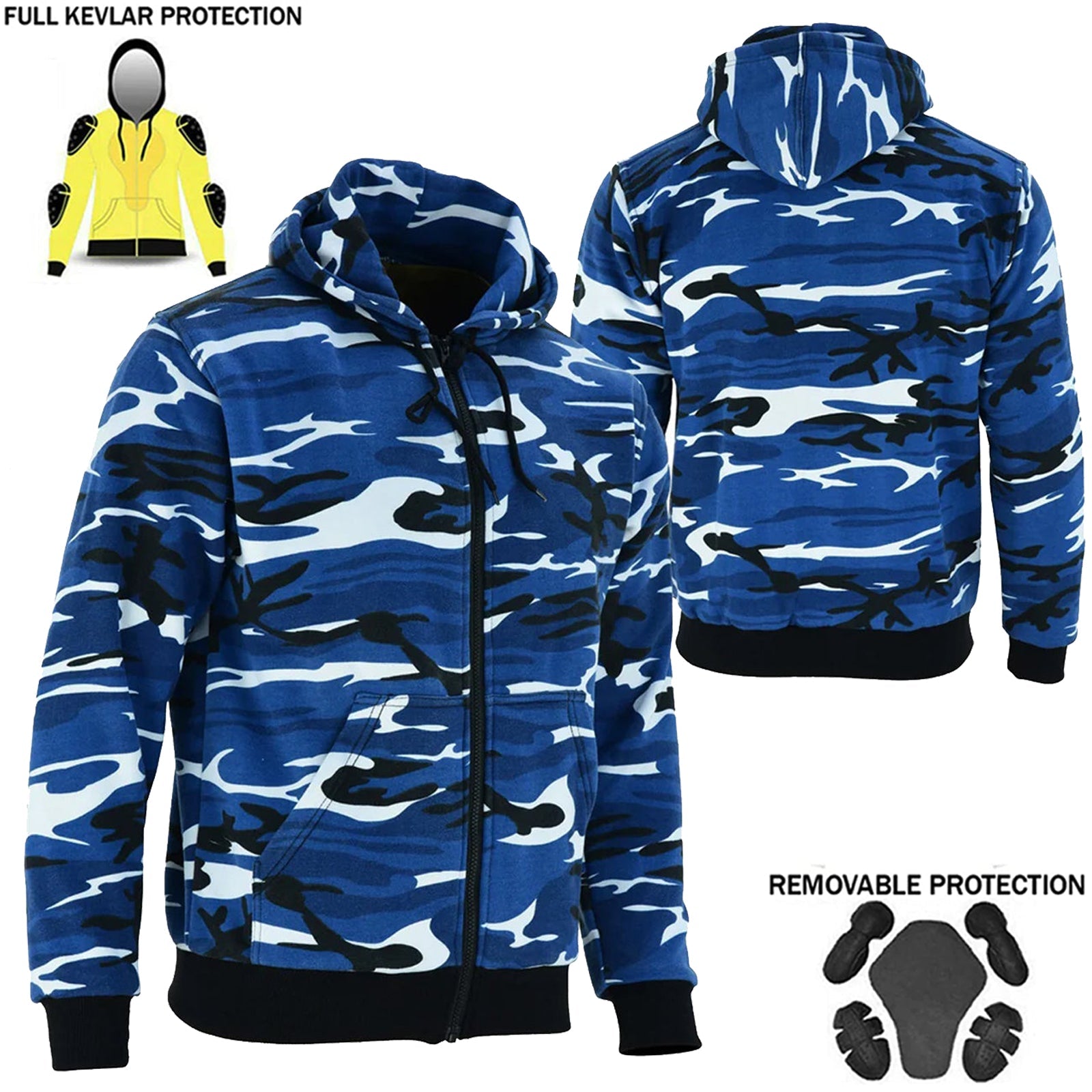 Motorcycle Alpha Protective Hoodie Lined with Kevlar