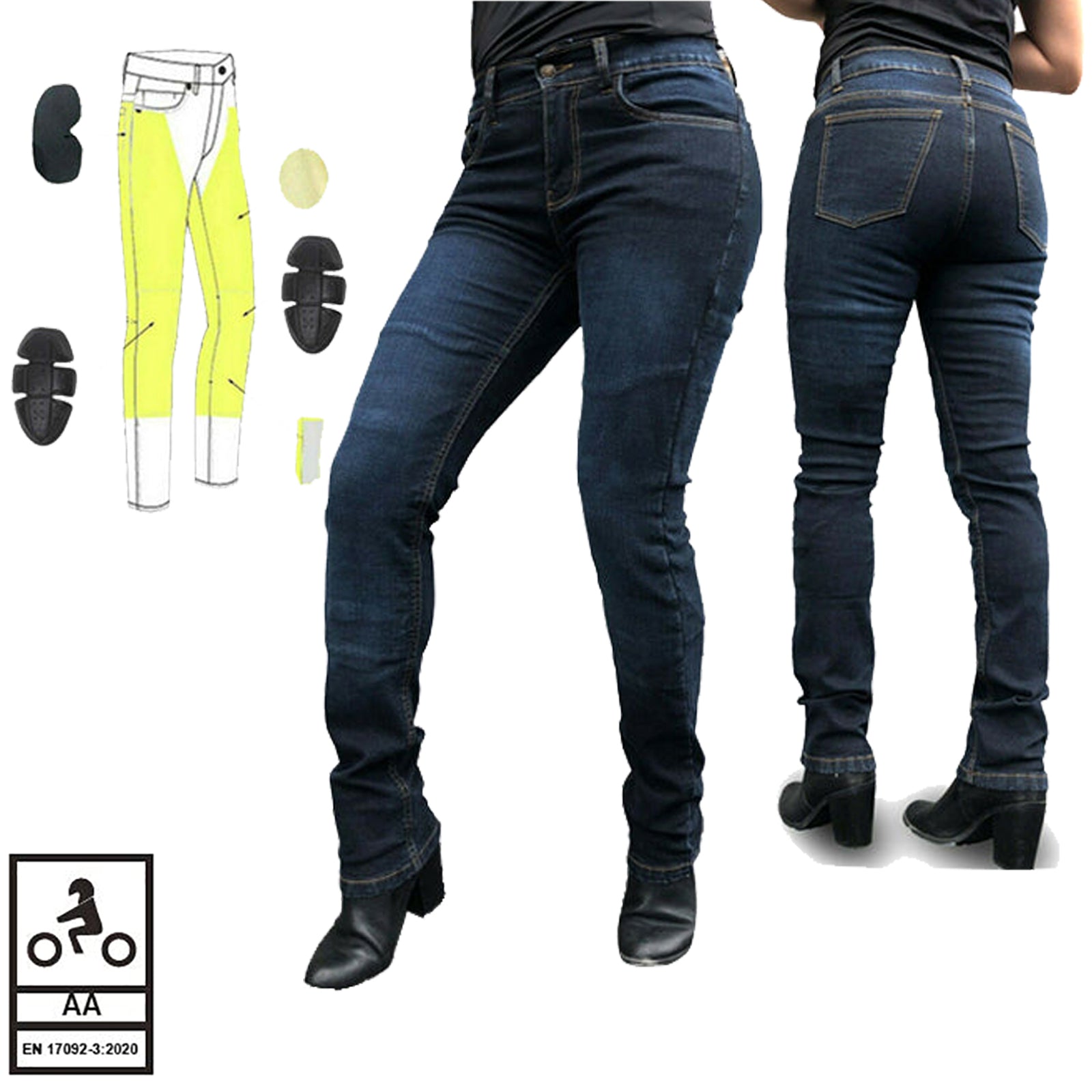 Giacca da moto Storm da donna foderata in Kevlar Jeans blu