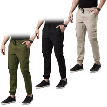 Pantaloni cargo elasticizzati casual da motociclista Charlie da uomo con fodera in Kevlar