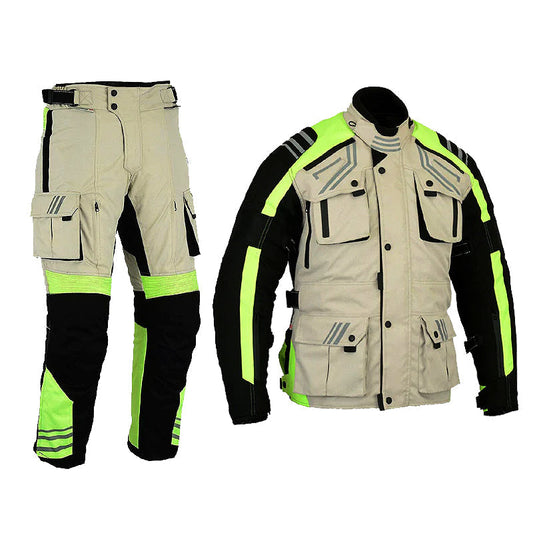 Giacca impermeabile + pantaloni da moto Velocity Adventure con armatura CE HIVIZ 2 pezzi