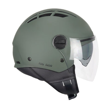 Casco da moto jet CGM 116A Air Mono verde opaco