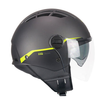 Casco da moto jet CGM 116G Air Bico Giallo Grafite / Fluorescente Opaco