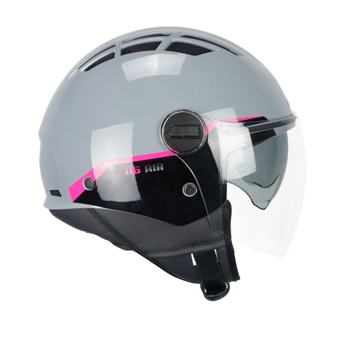 Casco da moto jet CGM 116G Air Bico, grigio fucsia fluorescente