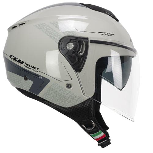 Casco da moto jet CGM 126G Iper City Grigio