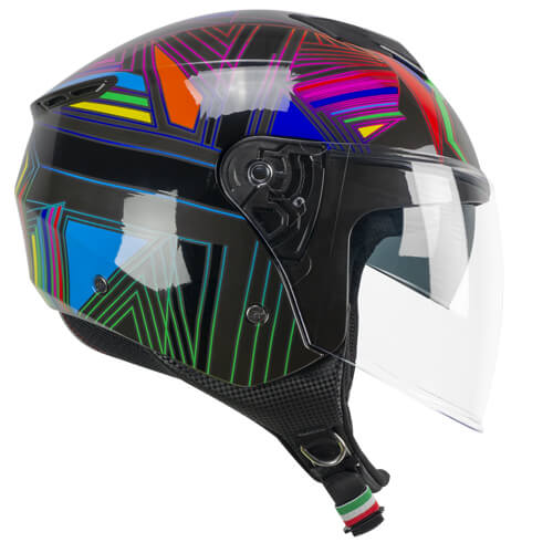 Casco da moto jet CGM 126S Iper Disco Verde Grafite / Fucsia