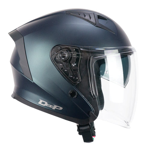 Casco da moto CGM 127A Deep Mono Jet Face Satin Petrol
