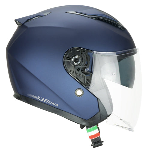 Casco da moto jet CGM 136A DNA Mono blu satinato