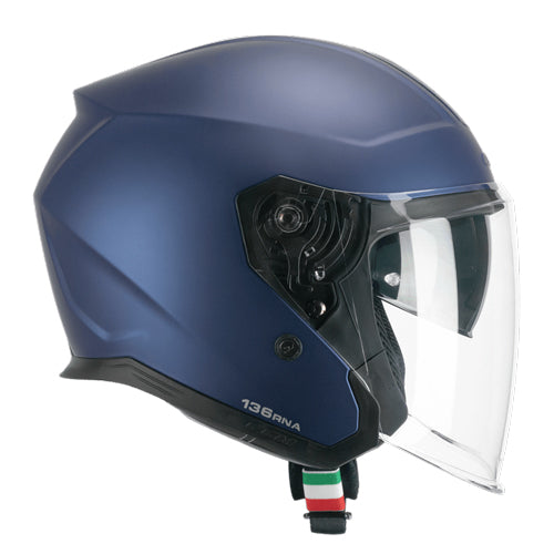 Casco da moto jet CGM 136A Rna Mono Blu satinato