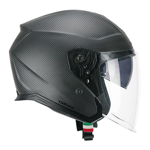 Casco da moto CGM 136C Rna Pro Open Face Carbon Nero Opaco