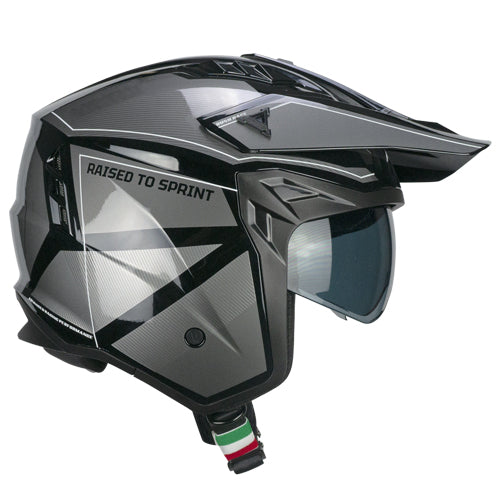 Casco da moto CGM 155G Rush Race Open Face Nero Grafite