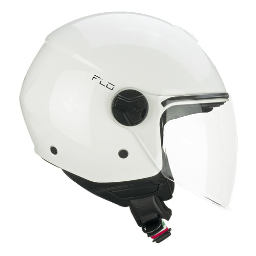 Casco da moto CGM 167A Flo Mono Jet Face, lungo, bianco