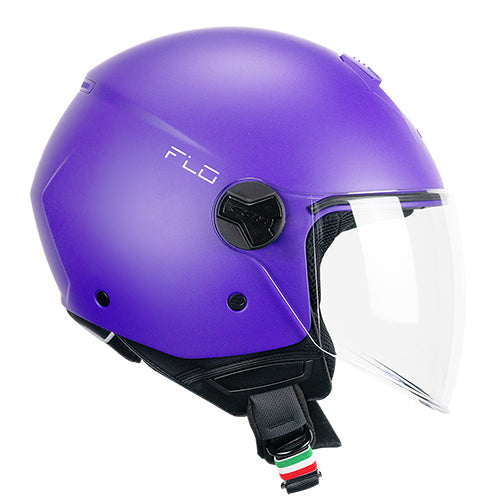 Casco da moto jet CGM 167A Flo Mono, lungo, viola opaco