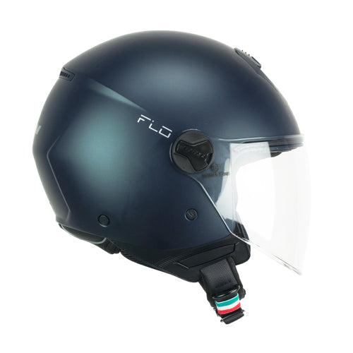 Casco da moto CGM 167A Flo Mono Jet Face lungo satinato Petrolio