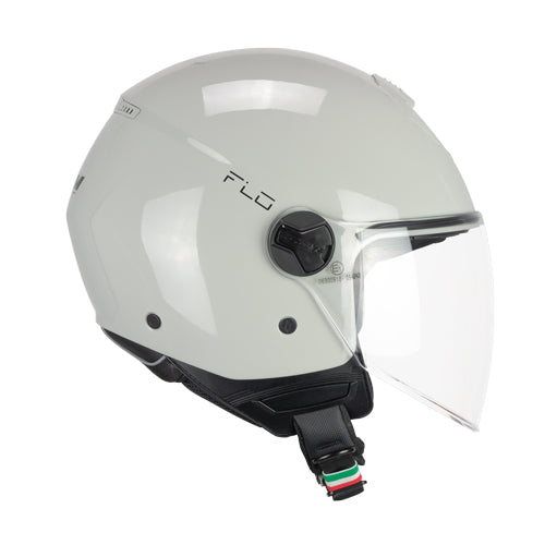 Casco da moto CGM 167A Flo Mono Jet Face, grigio lungo