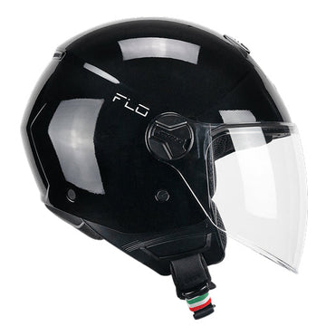 Casco da moto CGM 167A Flo Mono Jet Face, lungo, nero