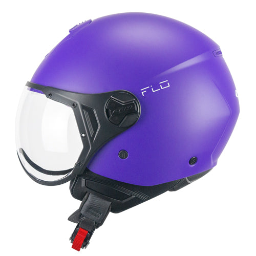 Casco da moto CGM 167A Flo Mono Open Face sagomato viola opaco