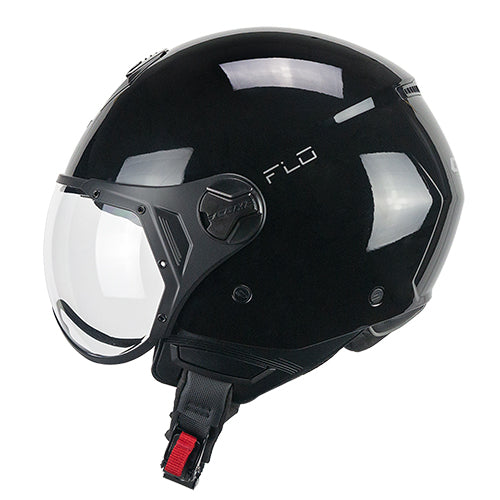 Casco da moto CGM 167A Flo Mono Open Face Nero Sagomato