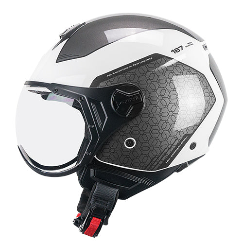 Casco da moto CGM 167L Flo Bico Open Face Bianco Grigio Sagomato