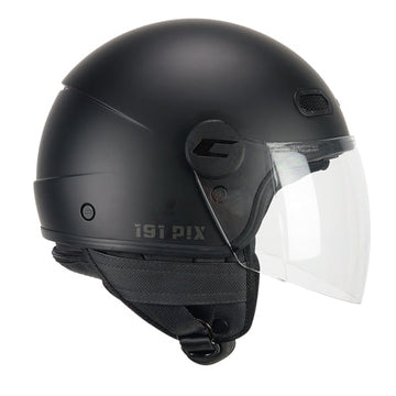 Casco da moto CGM 191A Pix Mono Jet Face, lungo, nero opaco