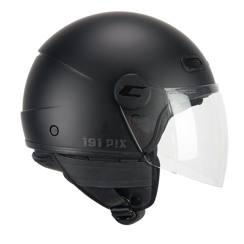 Casco da moto CGM 191A Pix Mono Jet Face, lungo, nero opaco