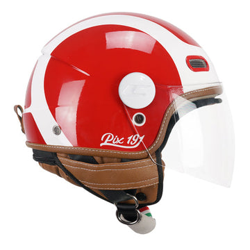 Casco da moto CGM 191G Pix Sprint Jet Face Rosso Bianco Lungo
