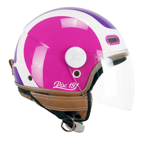 Casco da moto CGM 191G Pix Sprint Jet Face lungo Fluorescente Fucsia Viola