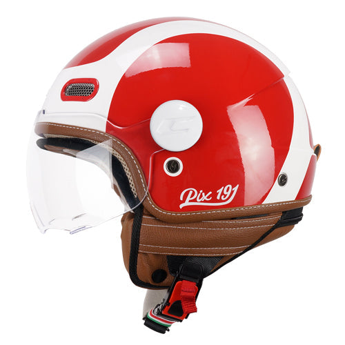 Casco da moto CGM 191G Pix Sprint Open Face Rosso Bianco Sagomato