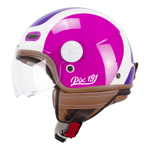 Casco da moto CGM 191G Pix Sprint Jet Face, viola, fucsia, fluorescente