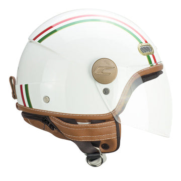 Casco da moto CGM 191I Pix It Open Face Verde / Bianco / Rosso Lungo