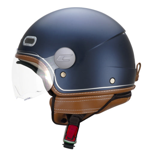 Casco da moto CGM 191V Pix Vintage Open Face Blu Argento Satinato
