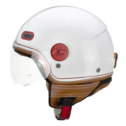 Casco da moto CGM 191V Pix Vintage Open Face Bianco Bordeaux