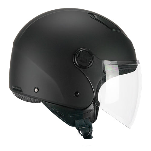 Casco da moto jet CGM 1LHA Luke Mono Nero Opaco