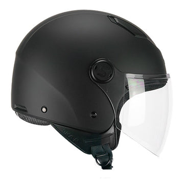 Casco da moto jet CGM 1LHA Luke Mono Nero Opaco