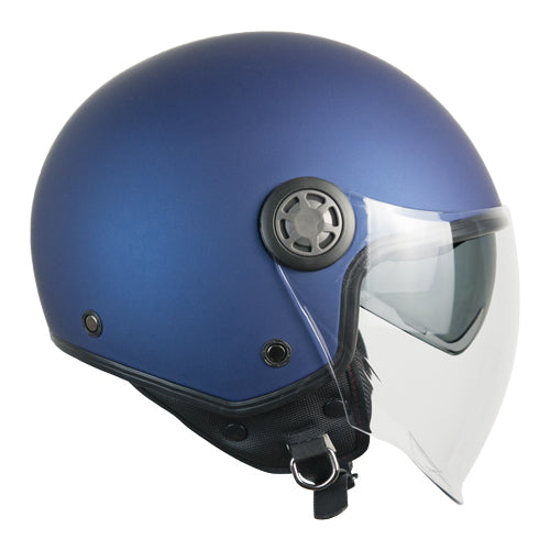 Casco da moto jet CGM 1SHA Zen Mono blu satinato