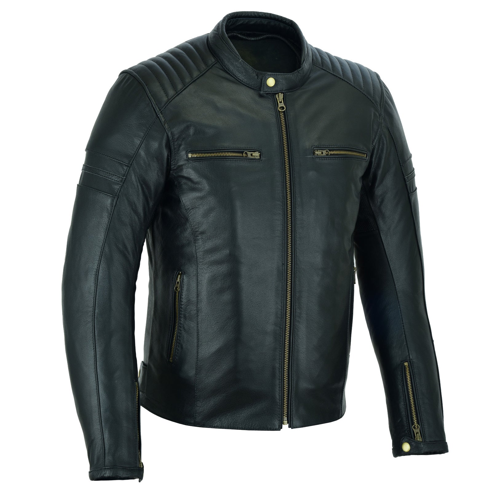 Motorcycle Leather Jacket Roadster Retro Classic Rider Style