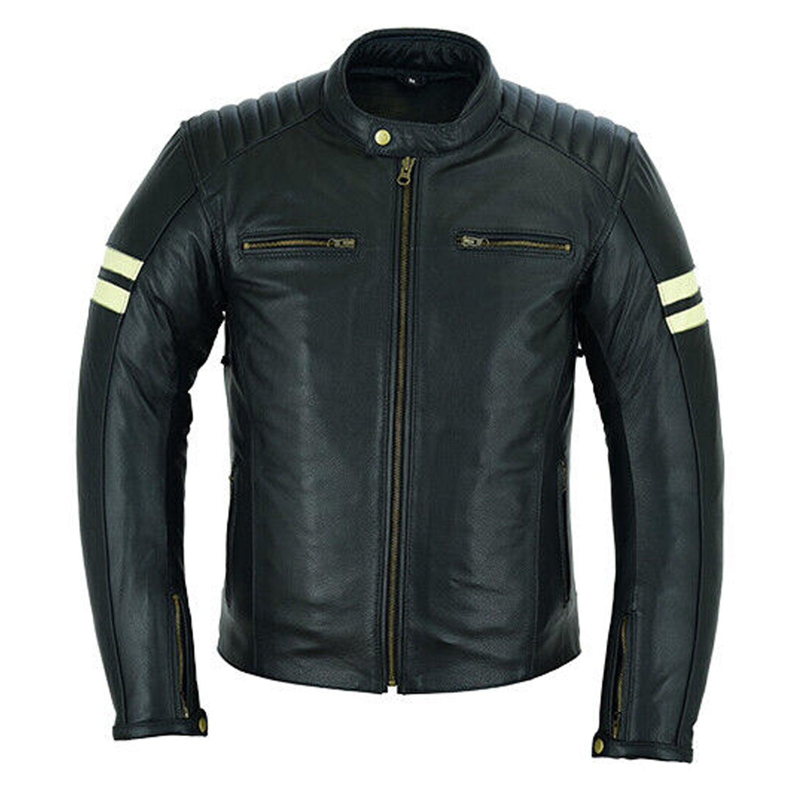 Motorcycle Leather Jacket Roadster Retro Classic Rider Style