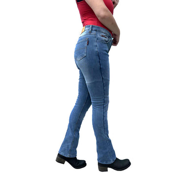 Jeans da motociclista da donna Grouse foderati con protezione in Kevlar blu