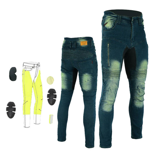 Jeans elasticizzati Carlton Motorcycle da uomo foderati in Kevlar Vintage