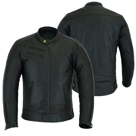 Giacca in pelle da motociclista Heritage Style Element da uomo, marrone