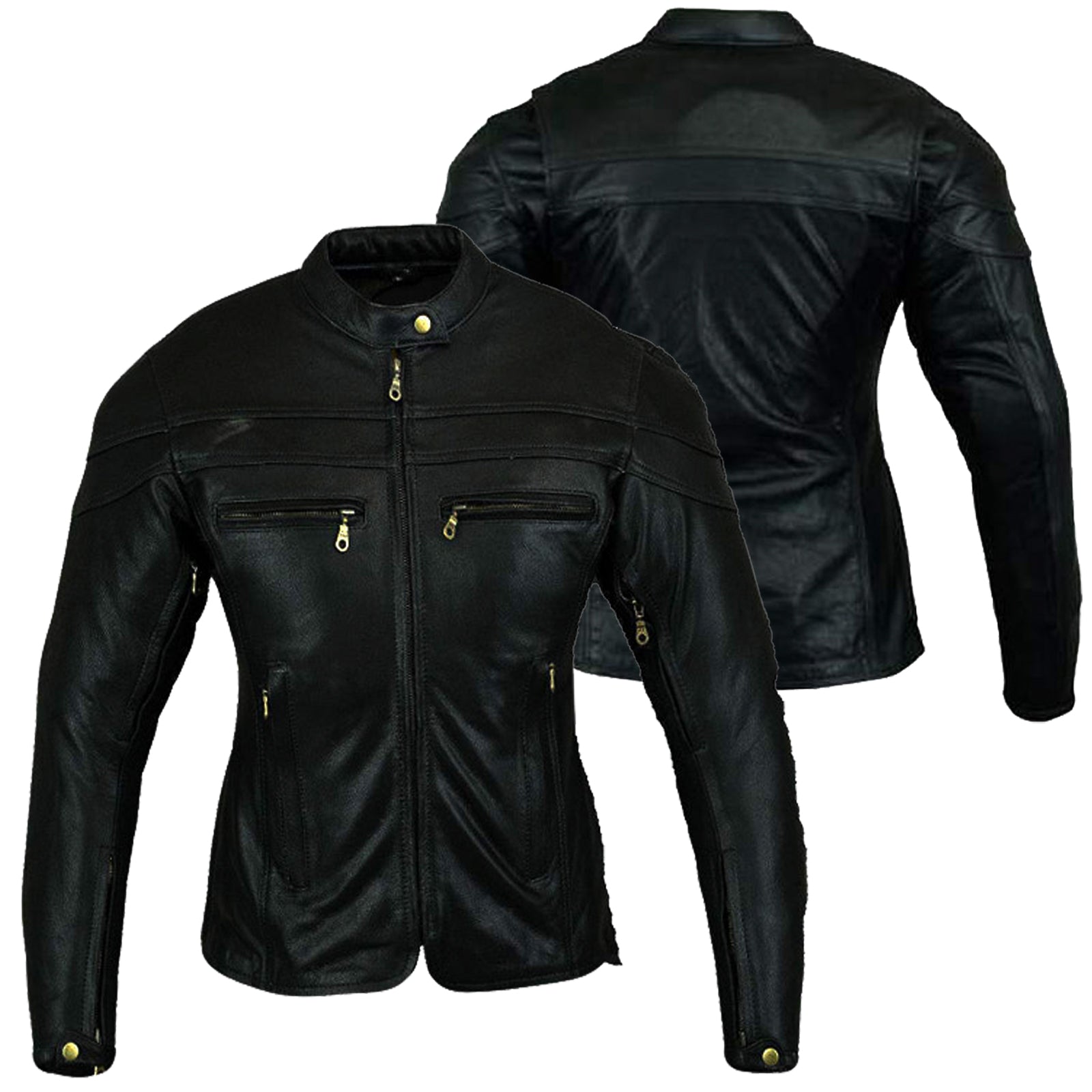 Sturgis Womens Motorbike Leather Motorcycle Jacket Black