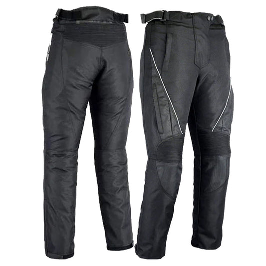 Pantaloni da motociclista Jazz in Cordura impermeabili neri da donna