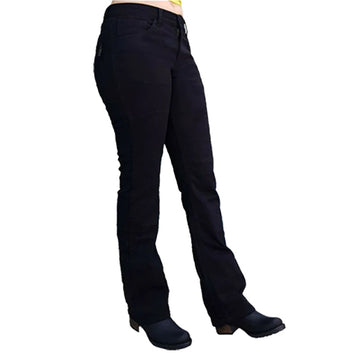Jeans da motociclista Grouse da donna foderati in Kevlar, neri