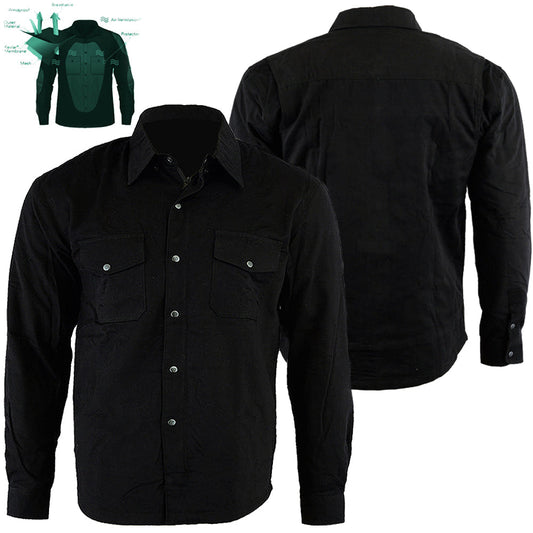 Giacca in denim da motociclista foderata in Kevlar nera
